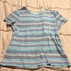 💋5/$25💋 Croft & Barrow Striped Short Sleeve Tee in Blue and Purple